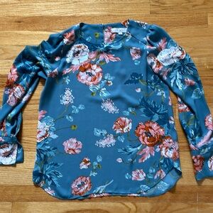 Loft xs blouse blue and pink